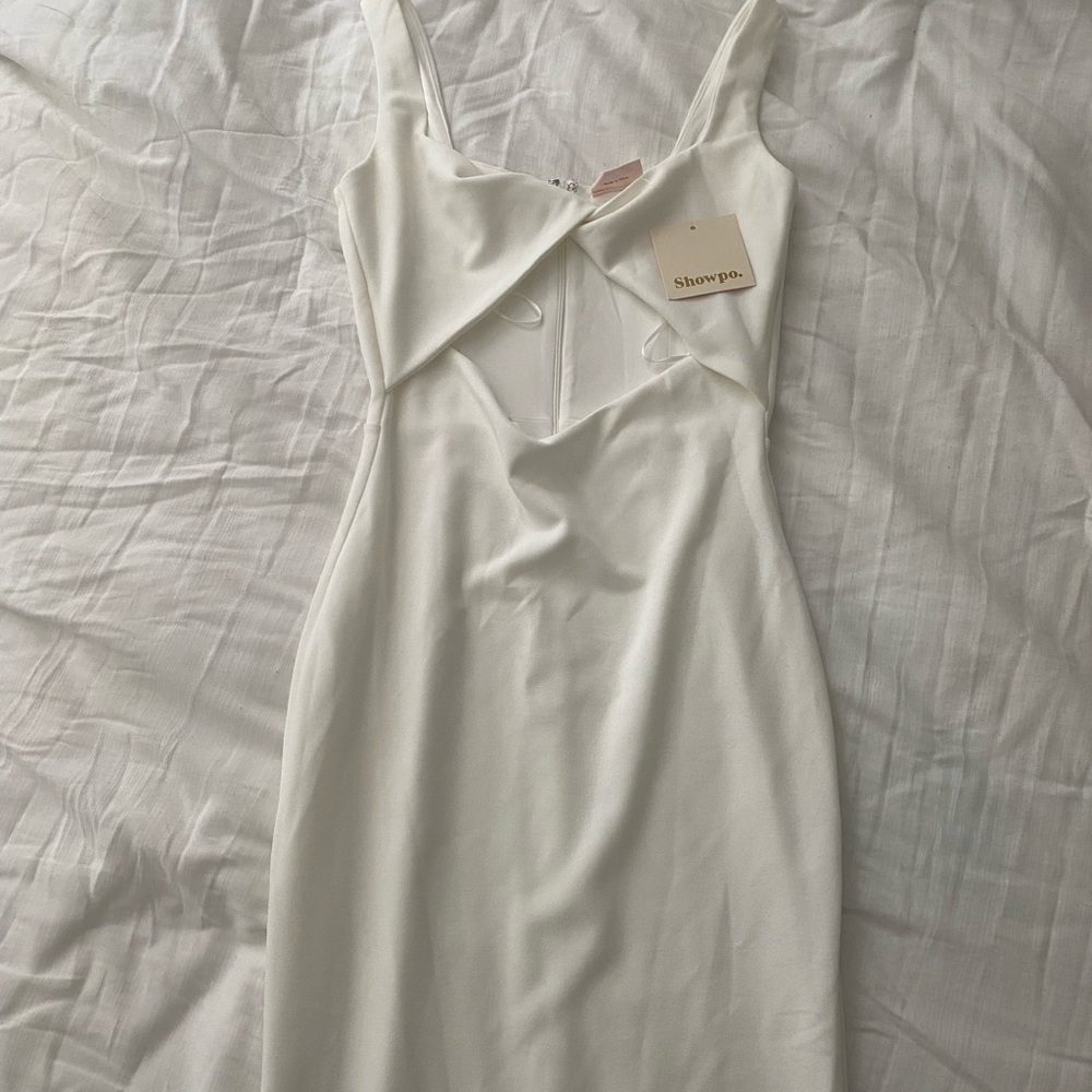 Showpo white cross dress midlength